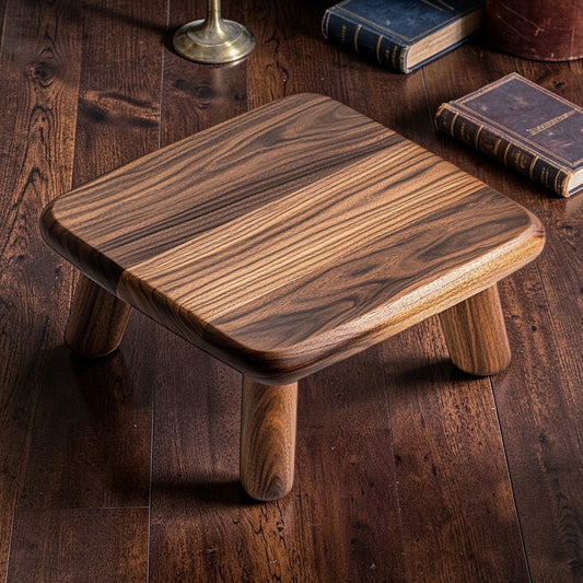 Daxis Premium Solid Walnut Bed Table - Handcrafted Wood Laptop Stand - Luxury Minimalist Furniture for Bed & Sofa
